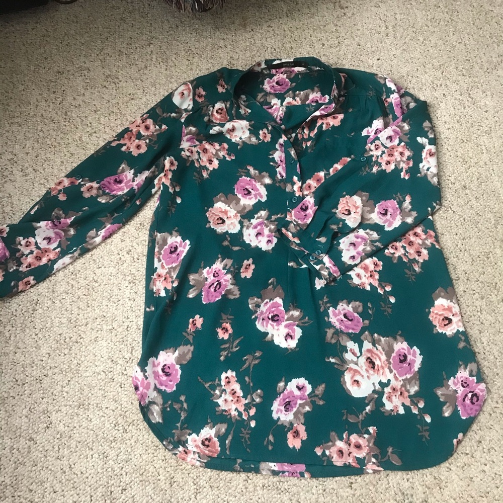 Floral Teal Blouse